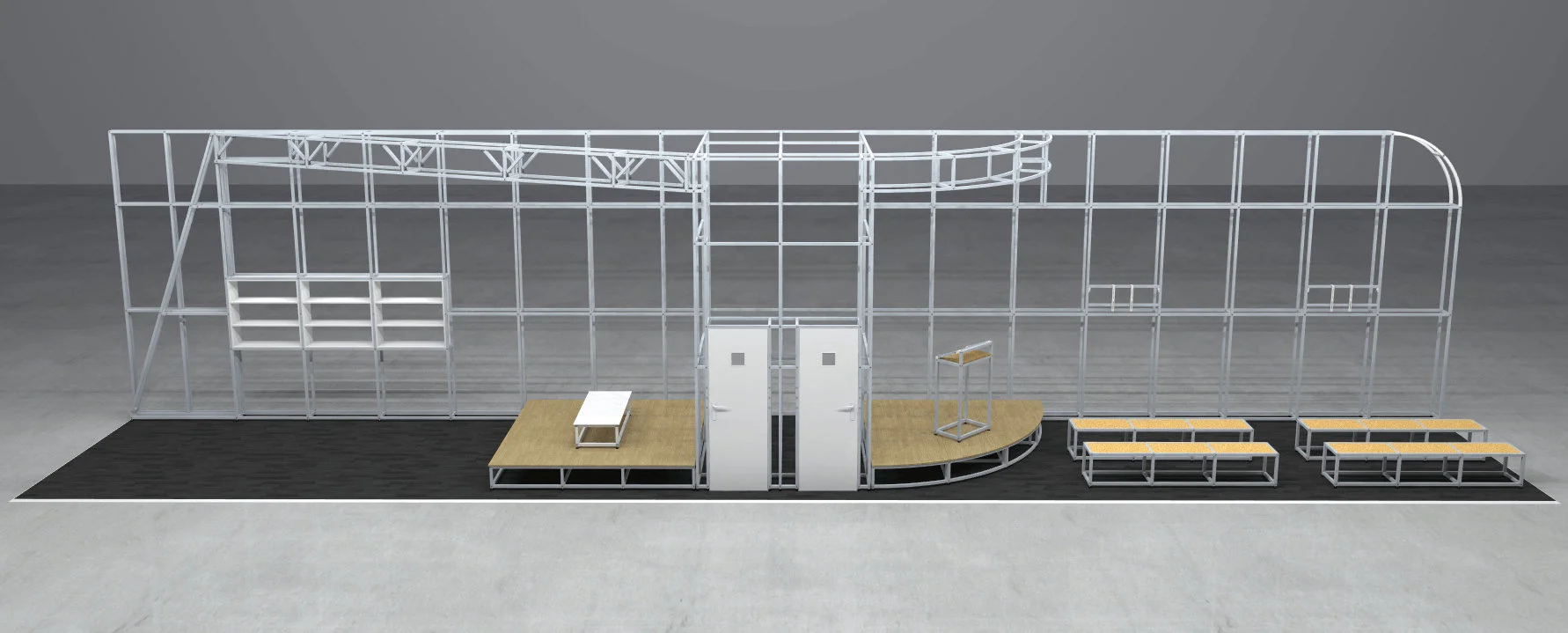 Modular Exhibition Stands Framework Render
