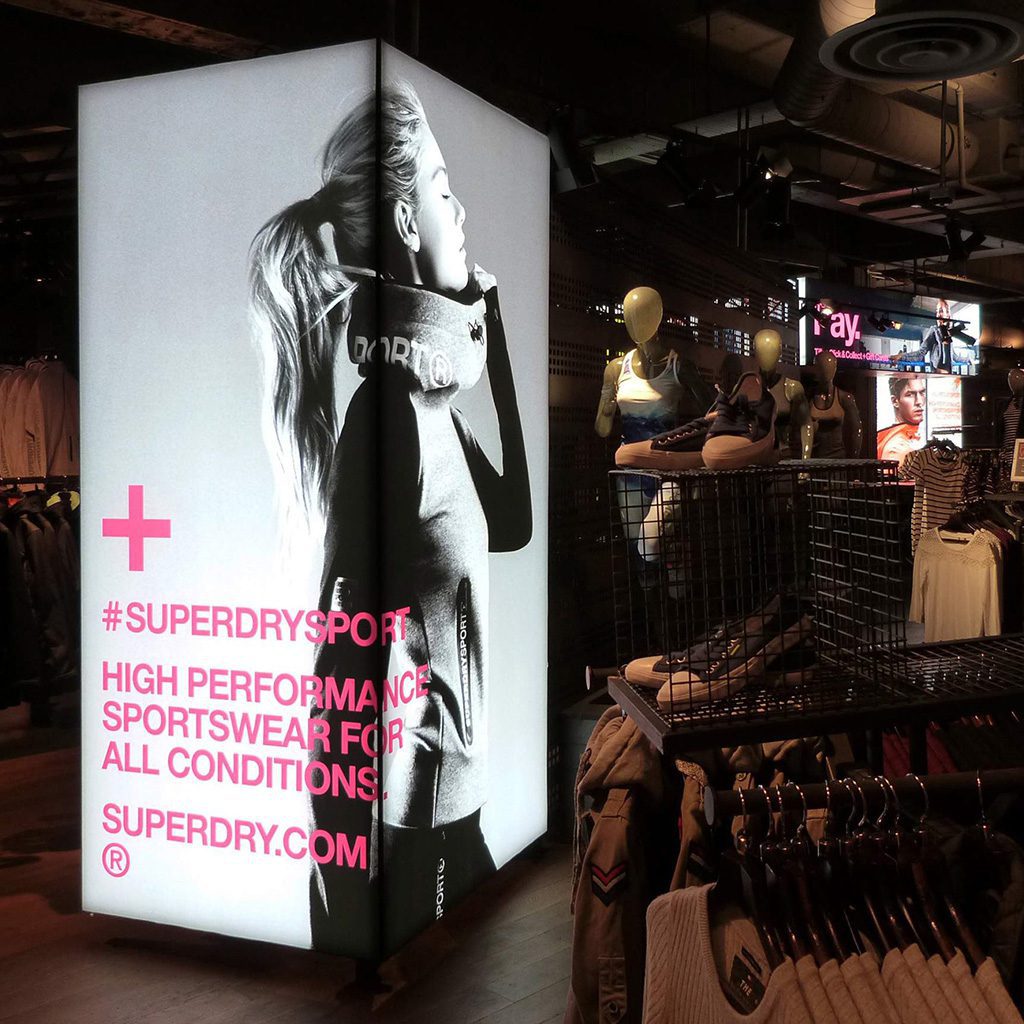 Retail Lightboxes-Corner Lightboxes-Superdry